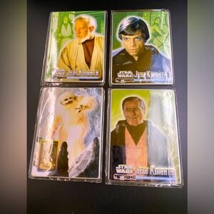 1998 Star Wars Jedi Knights Metal Cards-Metallic Impressions Set of 4 Cards